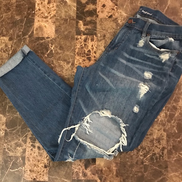 NY&C Women’s boyfriend distressed ripped jeans - Picture 2 of 6